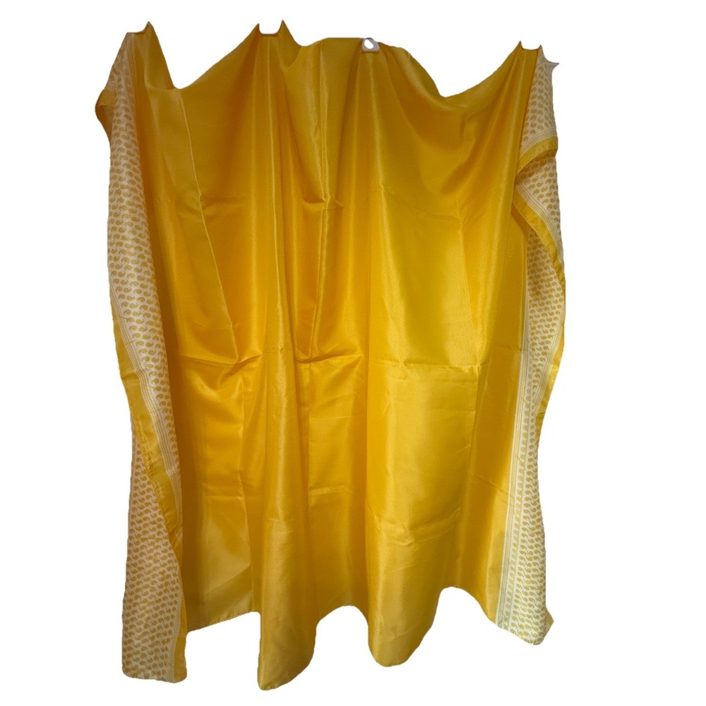 Vintage Estee Lauder Golden Yellow Scarf Paisley Print Border Large‎ Wrap Retro